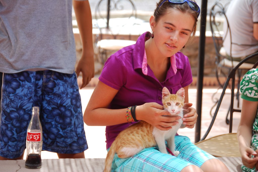 Anne-Sophie et son chat